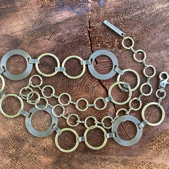 Roaman’s Brass Circular Link Hasp Closure Boho Hippy Belt main image 11